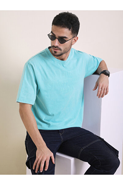 Difference of Opinion By Styli Men Oversized Acid Wash Printed T-Shirt