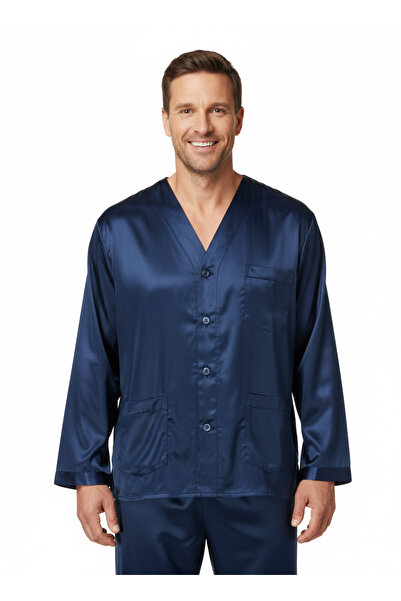 Oppland Men's Pajama Set Satin Fabric Stylish and Modernized Model with Pocke...