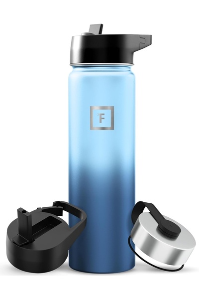 OEM IRON °FLASK stainless steel bottle, 1 straw, cold 24 hours / hot 12 hours...