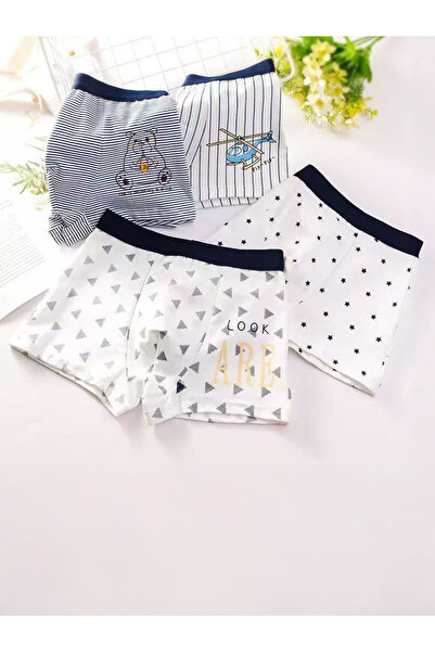 Styli Pack of 4 - Boys Printed Cotton Boxers