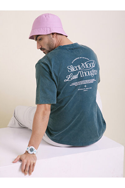 Difference of Opinion By Styli Men Oversized Acid Wash Printed T-Shirt