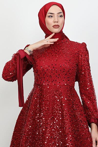 Lamia Giyim Tansu Tesettür Abiye Bordo