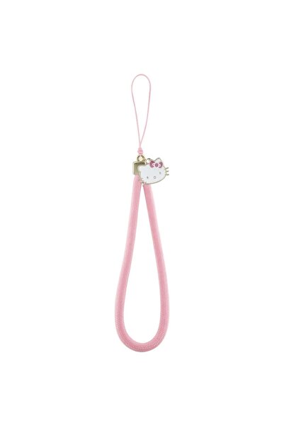 Hello Kitty Phone Charm, Nylon Strap, Kitty Head, Pink