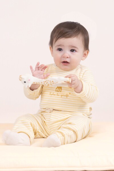 Little Gusto Sophie la girafe 2'li Uzun Kollu Organik Pamuk Zıbın