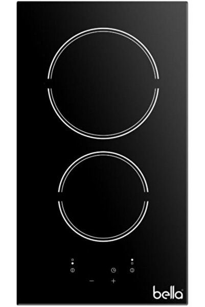 Bella Electric Ceramic Cooktop with Two Zones and Black Glass Surface