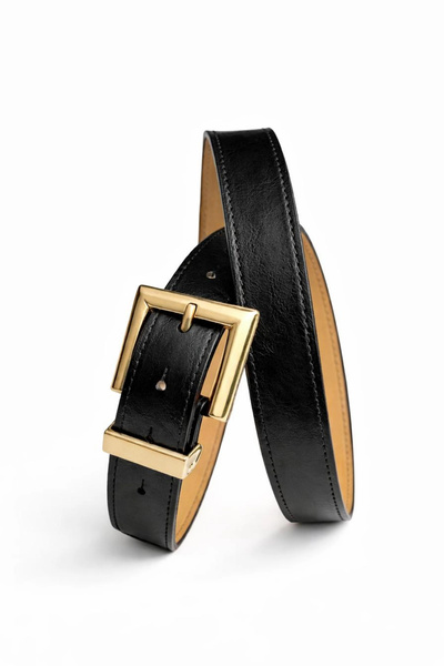 Purple by Banu Black Gold Buckle Belt