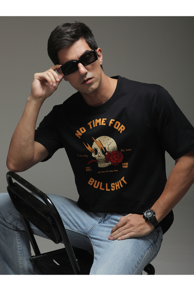 Difference of Opinion By Styli Men Oversized Short Sleeve Printed T-Shirt