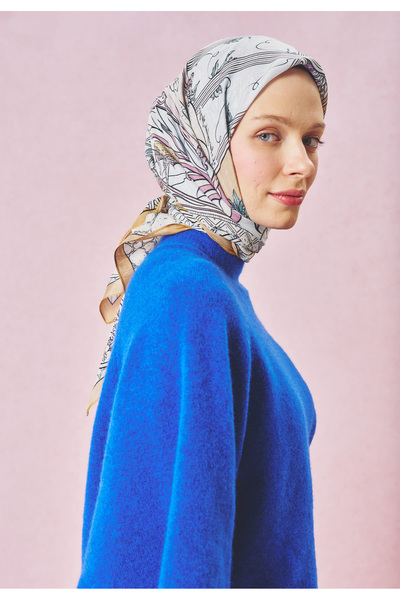 Fresh Precious Paradise Desen Floş Viscosse Scarf Pastel Dream