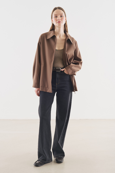 Manuka Jachetă cu detaliu manșetă, maro