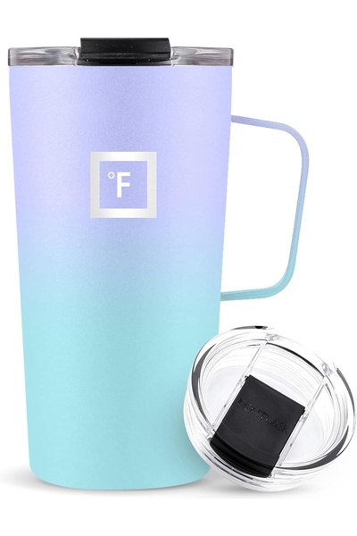 OEM IRON °FLASK thermal mug, with lid and handle, stainless steel, cold 18 ho...