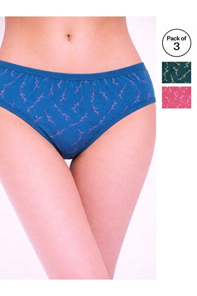 LAZZYCAT By Styli Pack of 3 - Printed Mid Rise Briefs