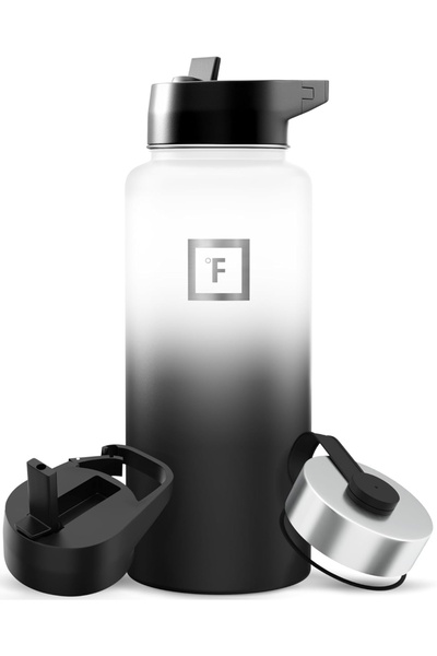 OEM IRON °FLASK stainless steel bottle, 3 lids, cold 24 hours / hot 12 hours,...