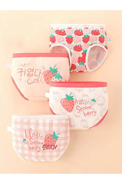 Styli عبوة من 4 قطع - سراويل داخلية قطنية مطبوع للبنات