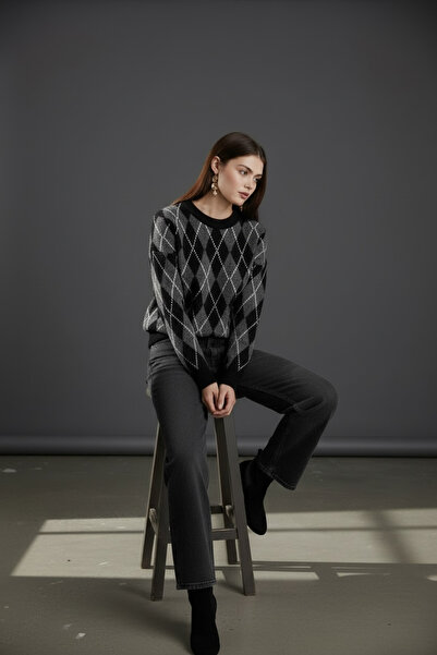 mahira collection Women's Baklava Pattern Şardon Sweater