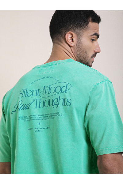 Difference of Opinion By Styli Men Oversized Acid Wash Printed T-Shirt