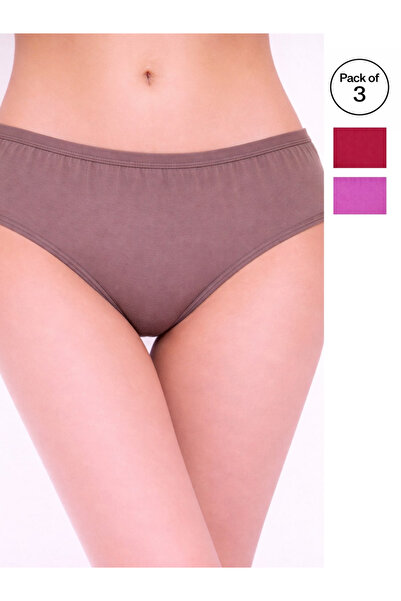 LAZZYCAT By Styli Pack of 3 - Solid Mid Rise Briefs