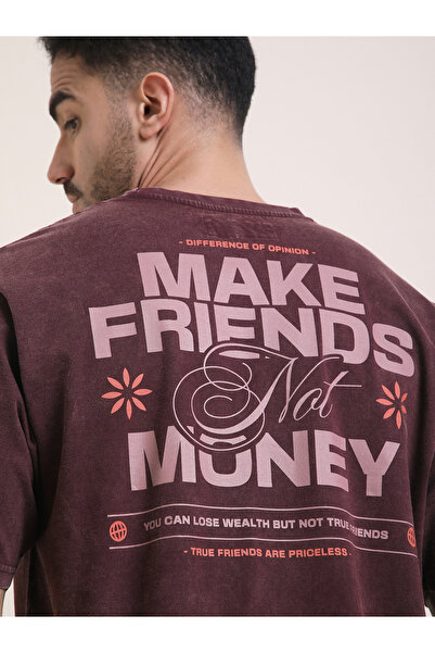 Difference of Opinion By Styli Men Oversized Acid Wash Printed T-Shirt