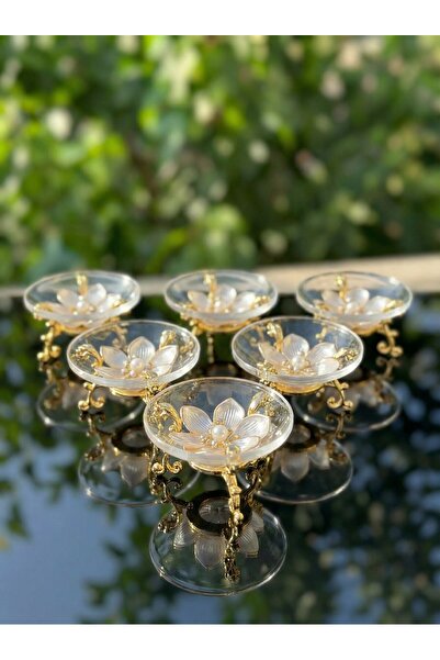 Elta Collection Lüks Metal Ayaklı Çiçekli Kahve Yanı Lokumluk & Çikolatalık –...