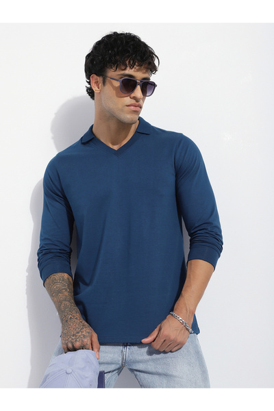 Dillinger By Styli Men Regular Fit Long Sleeve Solid T-Shirt