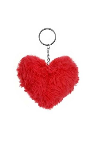 SHOPIENS Fuchsia Heart Pom Pom Keychain 10 cm