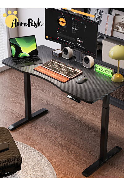 AnneFish طاولة كهربائية كاملة الارتفاع قابلة للتعديل، مقاس 120*60*73-118 سم، ...