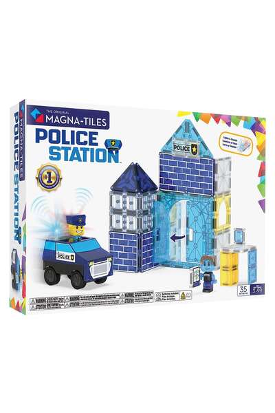 Magna Tiles MAGNA-TILES Police Station, 35 piese, copii varsta 3-9 ani