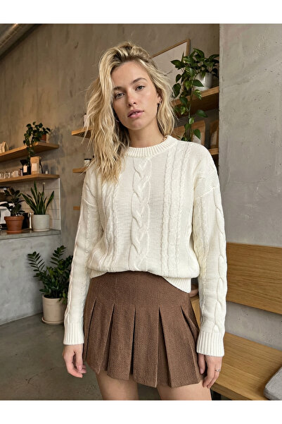 SAYZEN Hair Braided Basic Regular Knitwear Sweater