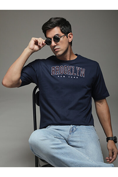 Dillinger By Styli تيشيرت رجالي مطبوع بأكمام قصيرة قصة فضفاضة