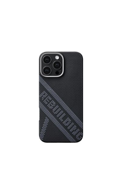 PITAKA Carcasă țesută din aramidă pentru iPhone 16 Pro - neagră, rezistentă l...