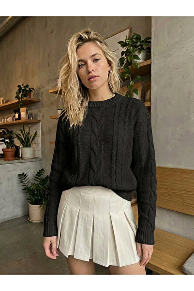SAYZEN Hair Braided Basic Regular Knitwear Sweater