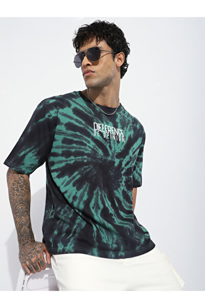 Difference of Opinion By Styli Men Oversized Tie Dye All Over Print T-Shirt