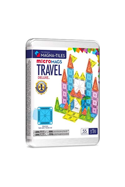 Magna Tiles MAGNA-TILES microMAGS Travel Deluxe, 55 piese, copii varsta 3-9 ani