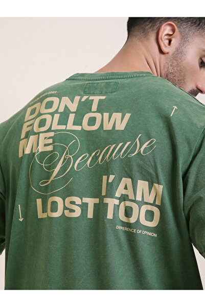 Difference of Opinion By Styli Men Oversized Acid Wash Printed T-Shirt