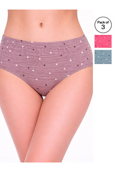 LAZZYCAT By Styli Pack of 3 - Striped High Leg Briefs