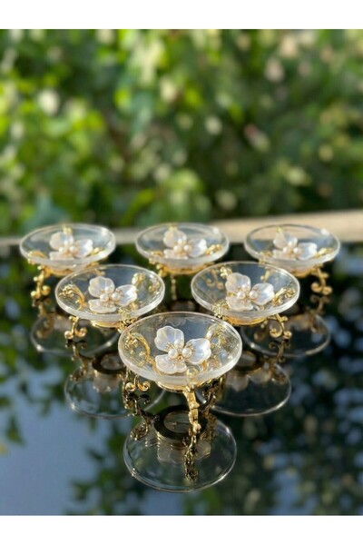 Elta Collection Lüks Metal Ayaklı Çiçekli Kahve Yanı Lokumluk & Çikolatalık –...