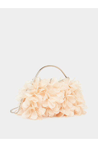 Styli Beige Floral Clutch Bag