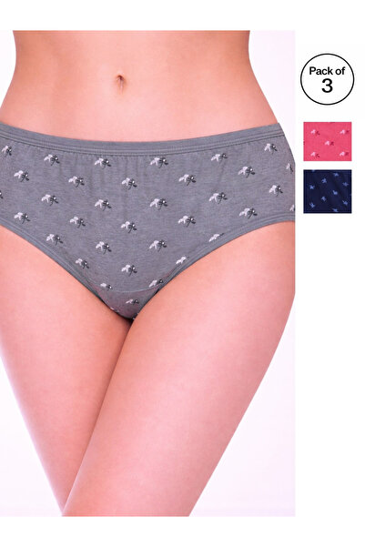 LAZZYCAT By Styli Pack of 3 - Printed Mid Rise Briefs