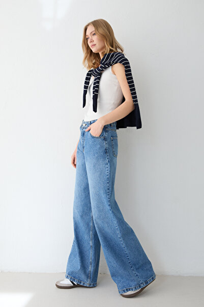 Melike Tatar Wide Leg Denim Trousers 32-8005