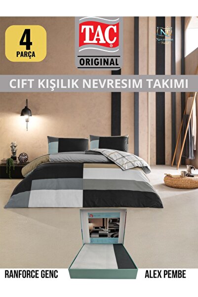 Taç Nexie Antrasit Ranforce Genç modasi Çift Kişilik Nevresim Takımı