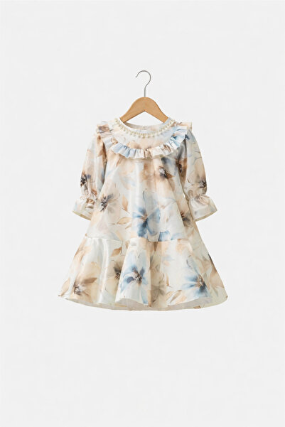 Gocoland Κοριτσίστικο σατέν βραδινό φόρεμα με λουλουδάτο μοτίβο και κρυστάλλι...