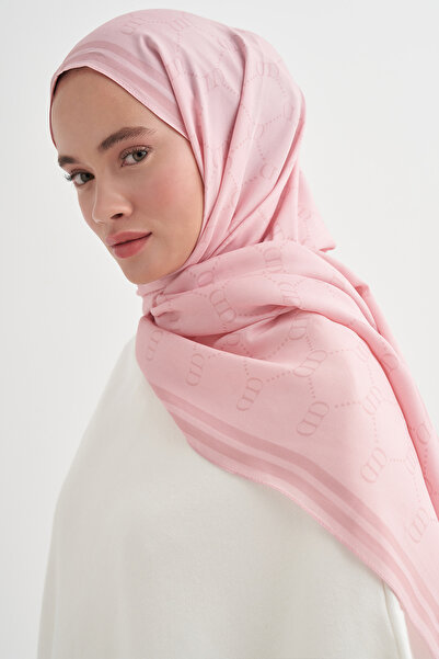carell Grace Monogram Floş Şal Şeker Pembesi