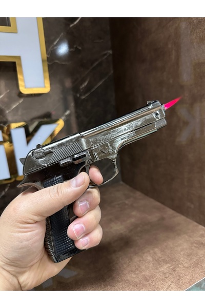hızıroğulları Tabanca Görünümlü Çakmak 608 Model Metal Kasa Gazlı Çakmak