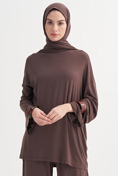 carell Micro Modal Tunik Kahve