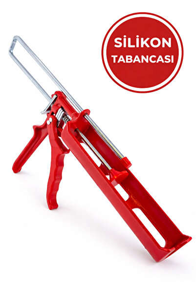 Badem10 Metal Epoksi Silikon Tabancası Kırmızı Endüstriyel Kullanım Yapıştırı...