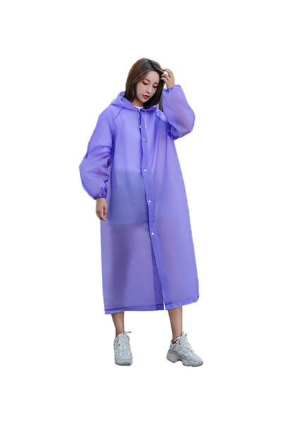 HALAMODO Unisex Outdoor Travel Waterproof Hooded Drawstring Raincoat Jacket R...