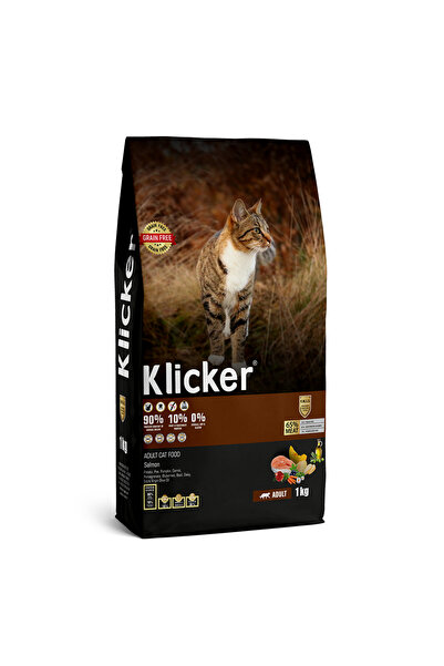 klicker Hrană uscată pisici adulte cu somon și legume 1 kg. super premium, fă...