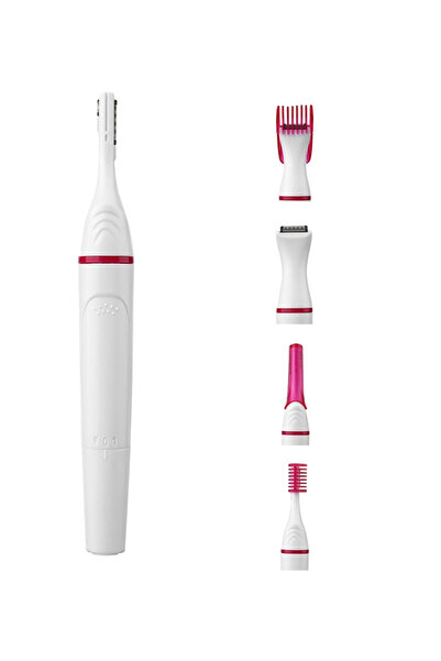 HALAMODO ماكينة حلاقة كهربائية للحواجب 5 في 1 أبيض/وردي