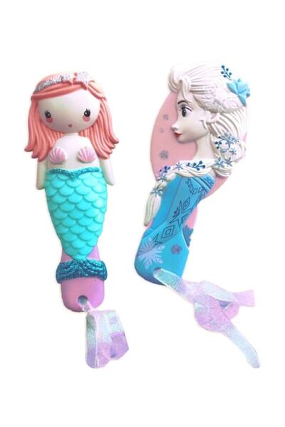 HALAMODO 2-Piece 3D Princess Mermaid Hair Comb Multicolour