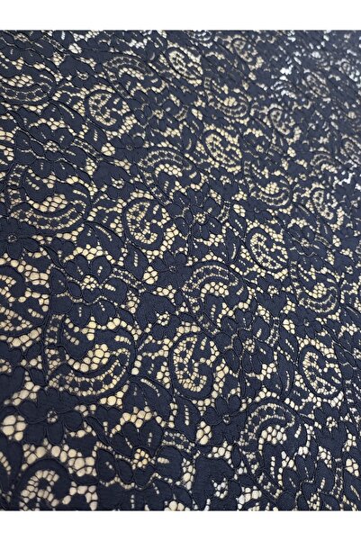 METERİAL Black Corded Lace Fabric – 140 cm Wide |   Embossed Floral and Patte...