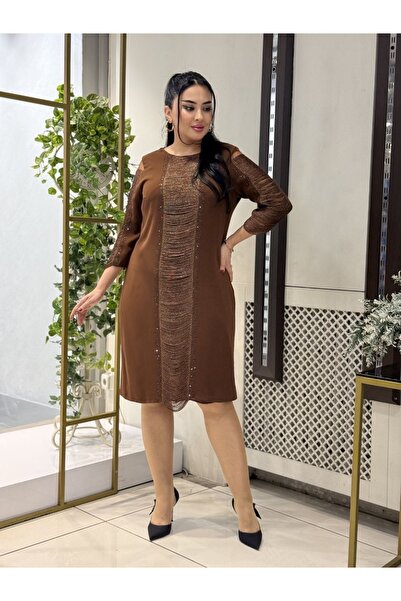 live forever Plus Size Evening Dress with Stripe Detail